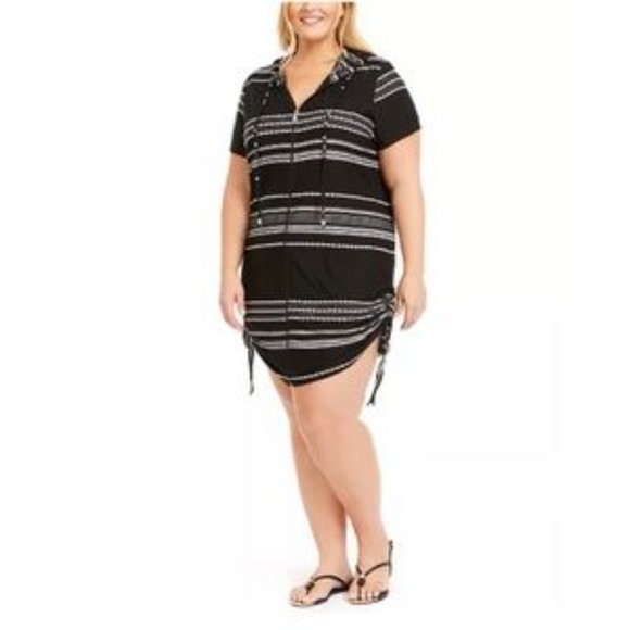 Dotti Dahlia Stripe Zip Hoodie Cover-Up Swimsuit - Picture 2 of 8